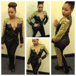 Brand new faux leather jacket and pants